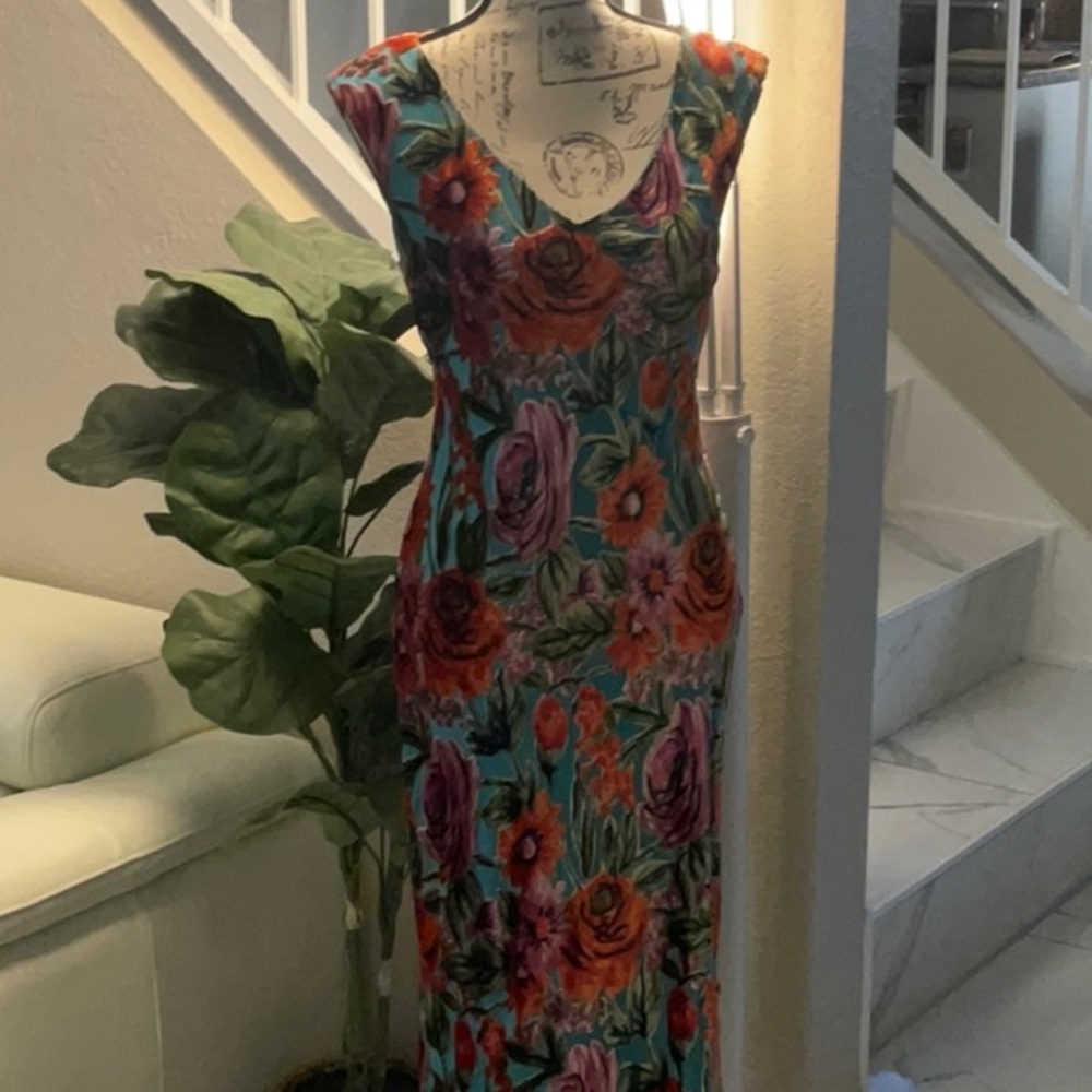 Charlie Brown (Australian designer) Silk Velvet Burnout Slip Dress. Size 6